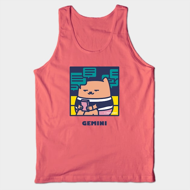 Quarantine Cat Zodiac Signs: Gemini cat Tank Top by meowproject